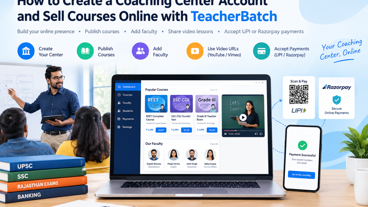 Coaching center online with TeacherBatch